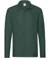 SS37M 63310 Premium Long Sleeve Polo Forest Green colour image